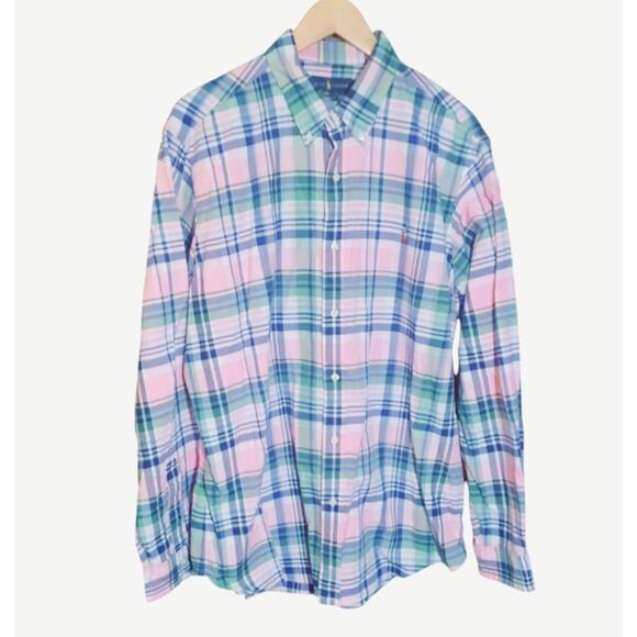 Ralph Lauren Mens Classic Fit Plaid Embroidered Logo Long Sleeve Shirt Size XL - Picture 1 of 7